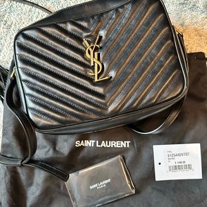 YSL Camera Bag. Black/gold. VGUC